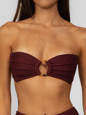 Montce NEW Tori Ties Bando bikini top Size M $138 MSRP